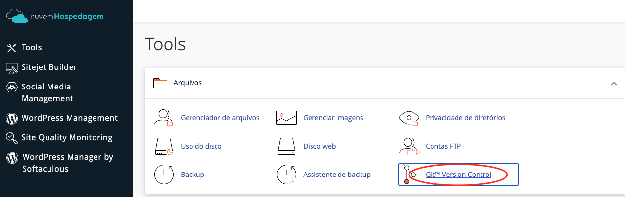 cPanel - formulario Create Repository limpo